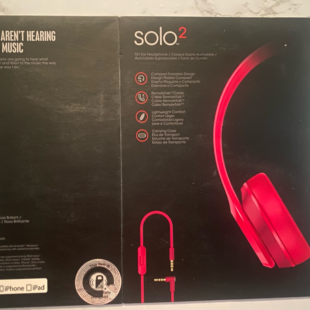 Beats Solo2 Wired On-Ear Headphones - hot pink